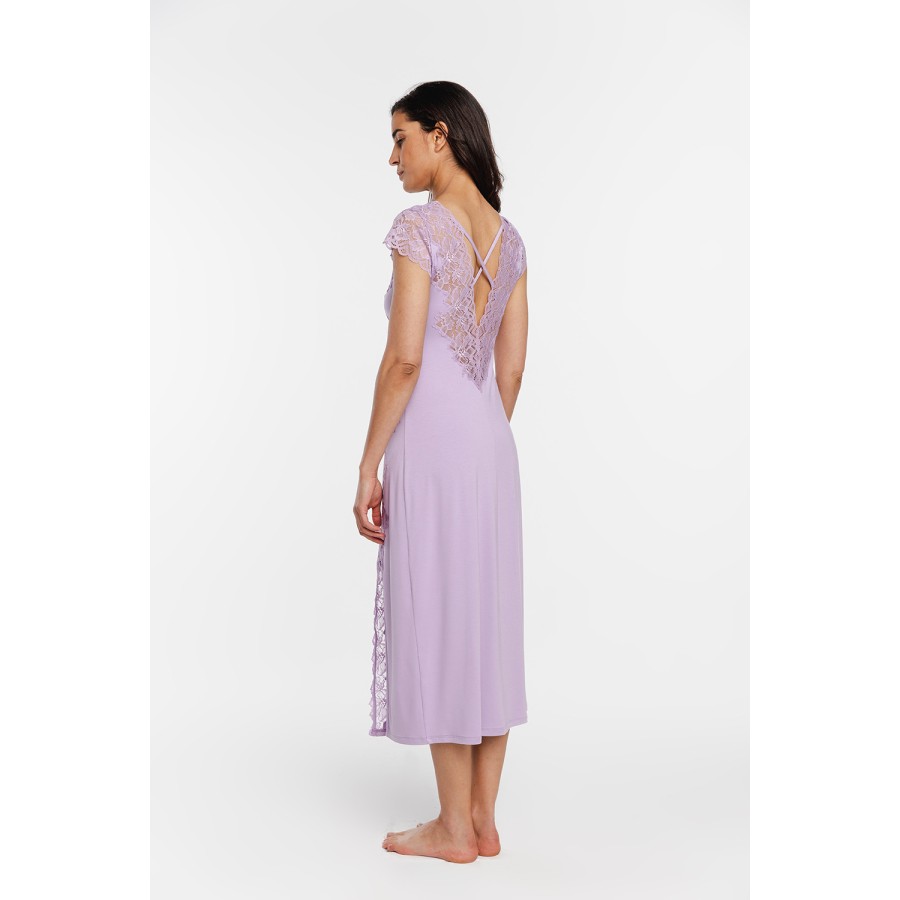 Camisón largo micromodal elastano color blanco